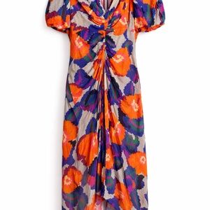 Munthe Dress with Orange and Purple Floral Pattern